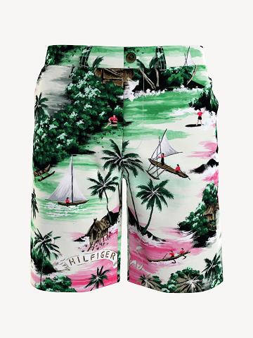 Férfi Tommy Hilfiger Tropics print 9" Rövidnadrág Színes | HU 1015SGL